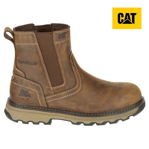 Caterpillar Pelton Steel Toe S1P HRO SRA Miesten Turvakengät TummanBeige (EOKRG)